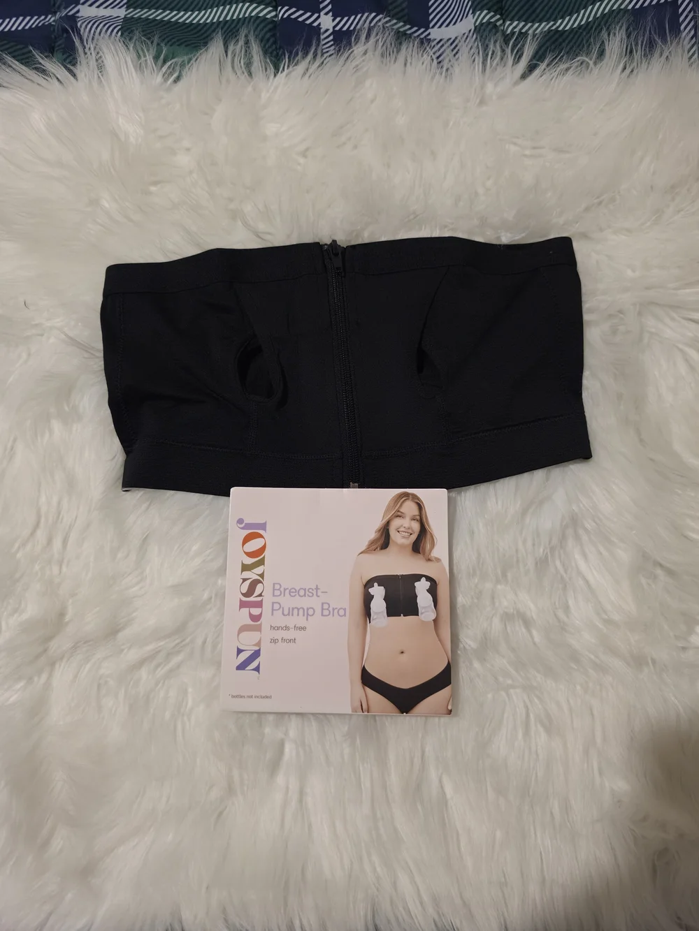 2 Joyspun Maman Bébé Black Hands-Free Pumping Bra with Front Zip